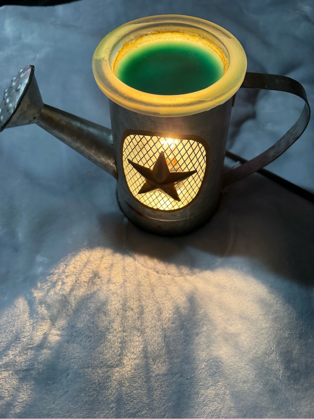 Scentsy Metal Watering Can Warmer with Green Wax